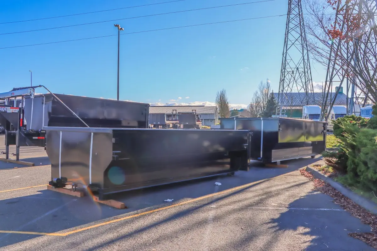 Roll-off dumpster ready for waste disposal at job site for 8 Yard Dumpster Rental in Pleasantville